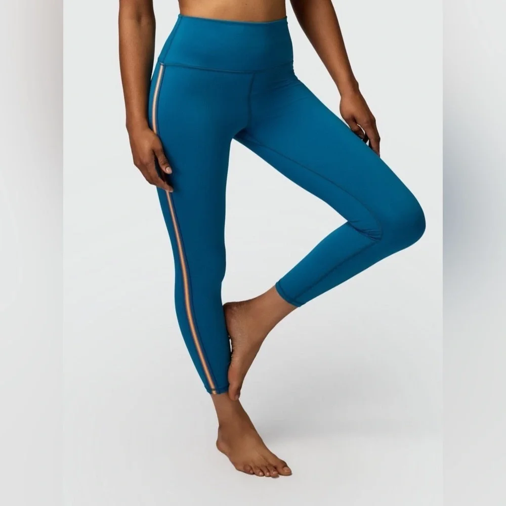 NWT Spiritual Gangster Ada Dream Tech Side Stripe Legging in Dark Turquoise